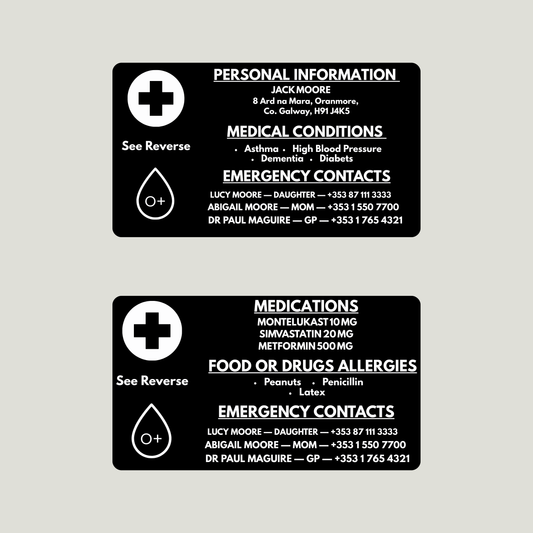 Emergency Medical Contact Card