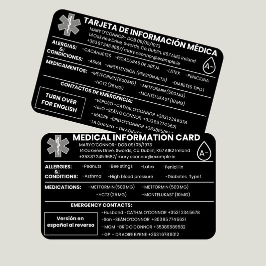 Emergency Medical Contact Card