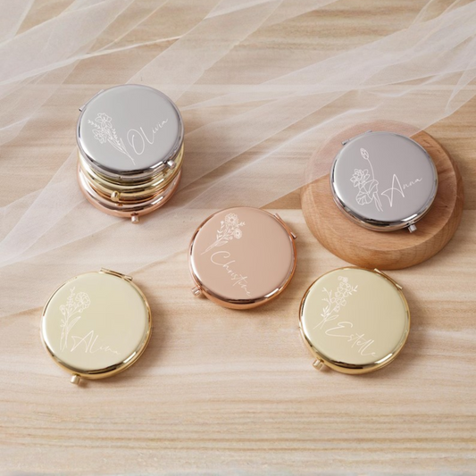 Personalized Compact Mirror: The Ultimate Elegant & Custom Gift