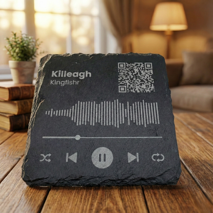 Custom Song Rock Coaster – Unique Music Lover Gift with Personalized Track Info