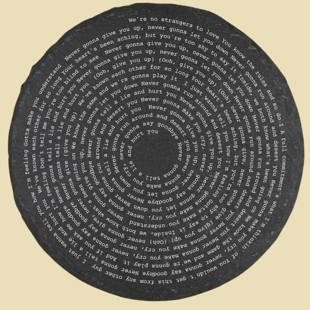 Personalized Song Lyric Slate Coaster