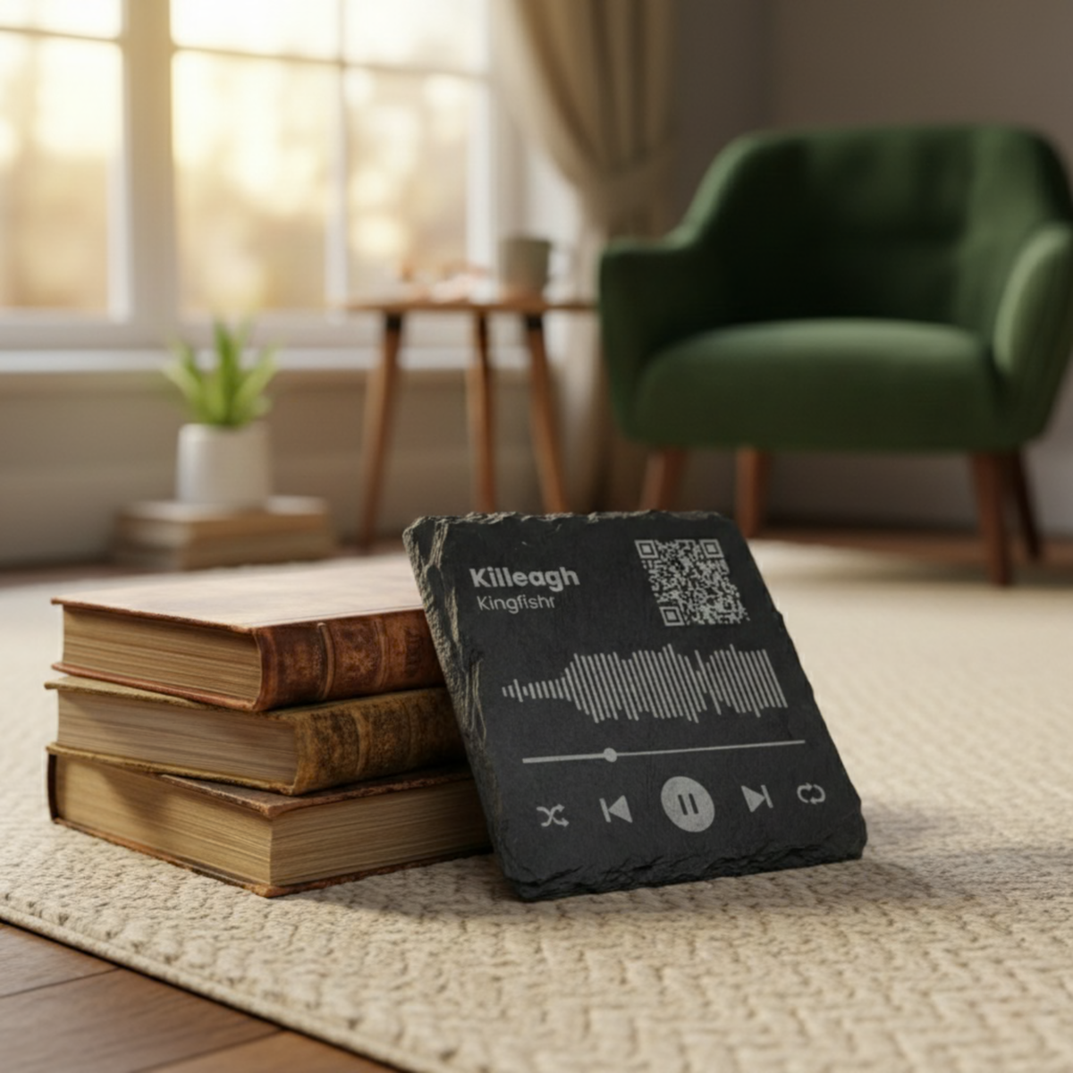 Custom Song Rock Coaster – Unique Music Lover Gift with Personalized Track Info