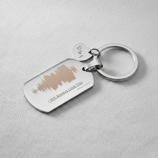 Personalised Sound wave keychain